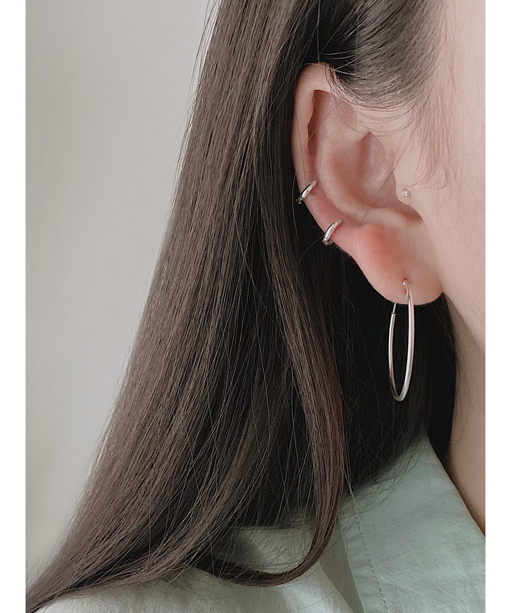 1 Pair 18K Gold Plated Silver Plated 925 Sterling Silver Round Earrings Ear Studs Ear Hook display picture 3