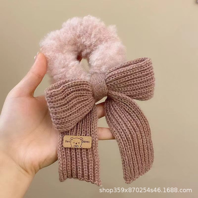 핑크 리본 머리끈