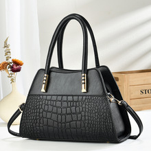 流行压花鳄鱼纹手提包欧美新款跨境托特包单肩斜挎女式手提包大包