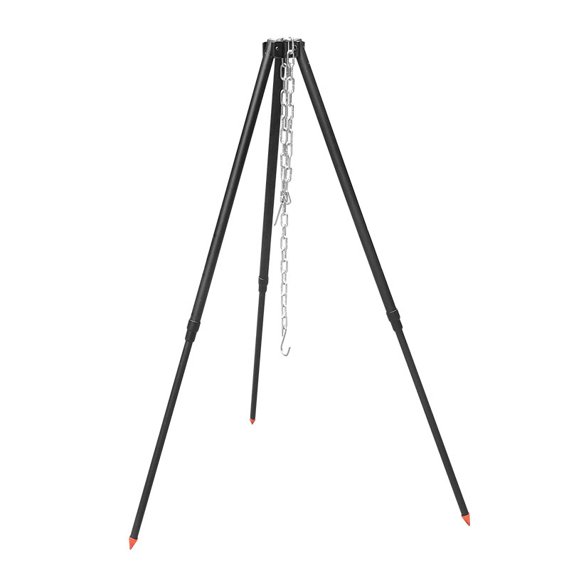 Nueva fogata al aire libre parrilla trípode olla colgante ultra-ligero portátil leña quema mesa de fuego calefacción estufa de camping cuenca