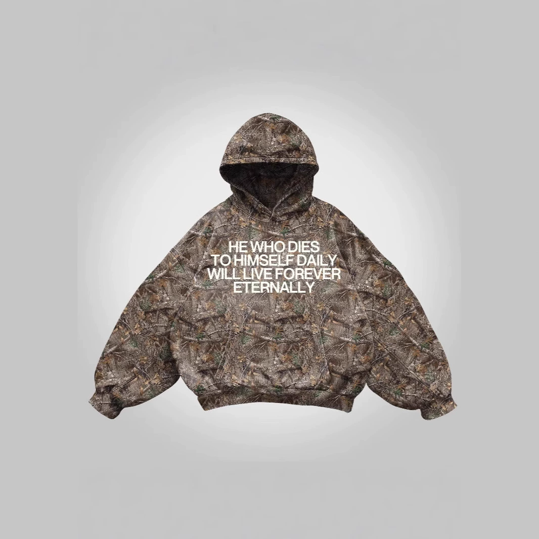 Ретро камуфляжная худи, европейский стиль, молния, 3D-принт, унисекс S–5XL