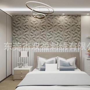 Customized Hotel Bedroom Leather Carving Hard Bag Background Wall Bedside Simple Living Room Sofa Soft Bag Wall Panel Tv Decoration