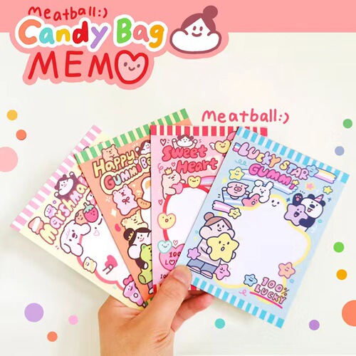 The Complete Collection of Meatball Sticky Notes - Original Alien Shaped Sticky Notes with a Writable Fruit Series Cartoon Material
