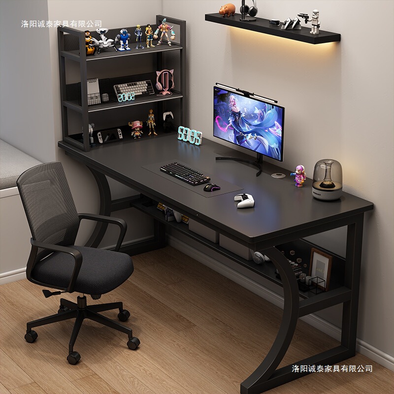 Computer Desk, Desktop Gaming Table, Home Office Desk with Storage Rack, Simple Study Desk for Bedroom, Writing Desk