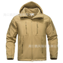 新款冬季软壳套装男士户外鲨鱼皮加绒保暖冲锋衣战术软壳保暖套装