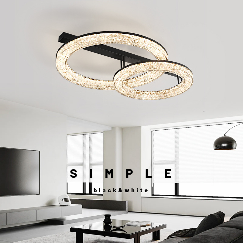 Lámpara de sala de estar minimalista de estilo italiano, hogar atmosférico, diseñador de alta gama 2025 nueva lámpara de techo de dormitorio principal minimalista moderna