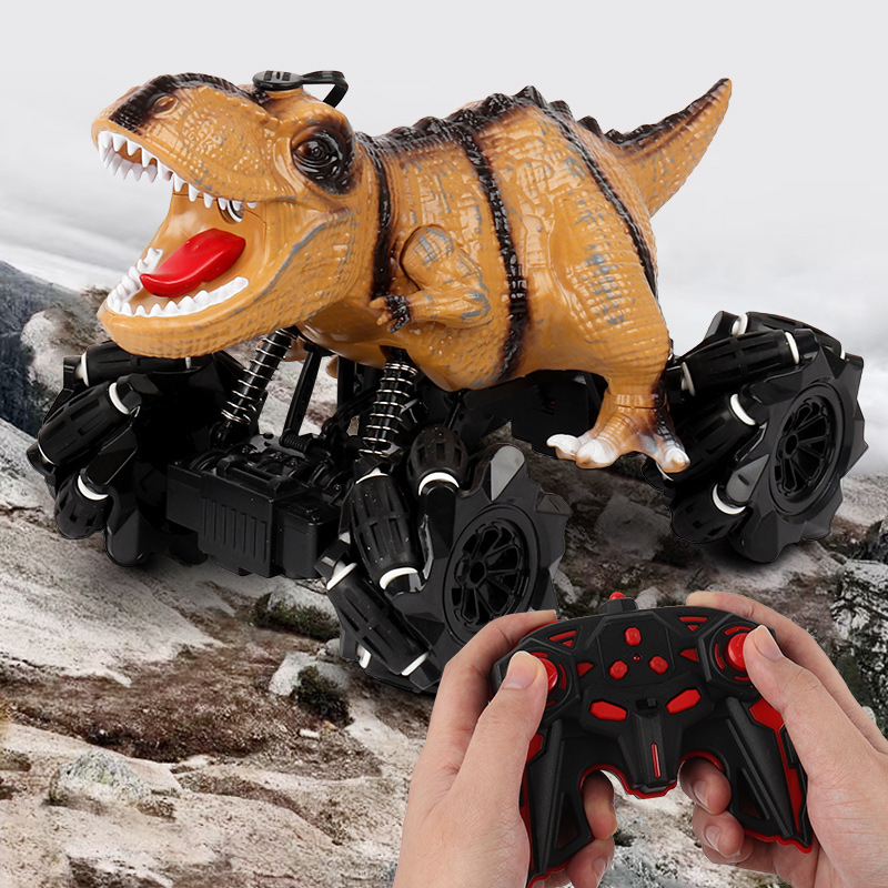 Cross-border hot supply 2.4g dinosaur stunt remote control car toy wholesale parent-child interaction with Macham wheel remote control car