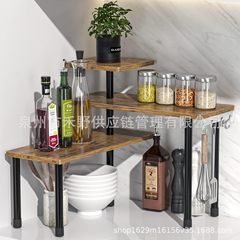 物置棚無漆デスクトップキッチンコーナー収納棚木製多層調味料用品多機能収納棚家庭用