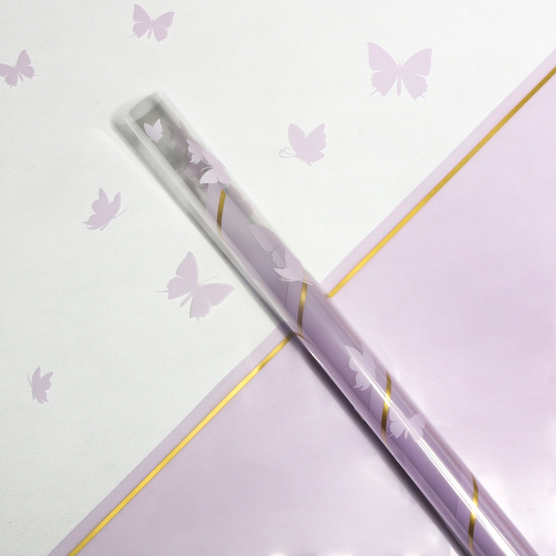 Huasei mariposa OPP flor embalaje de papel ramo didiy flor embalaje de papel de vidrio regalo florista materiales de arte floral