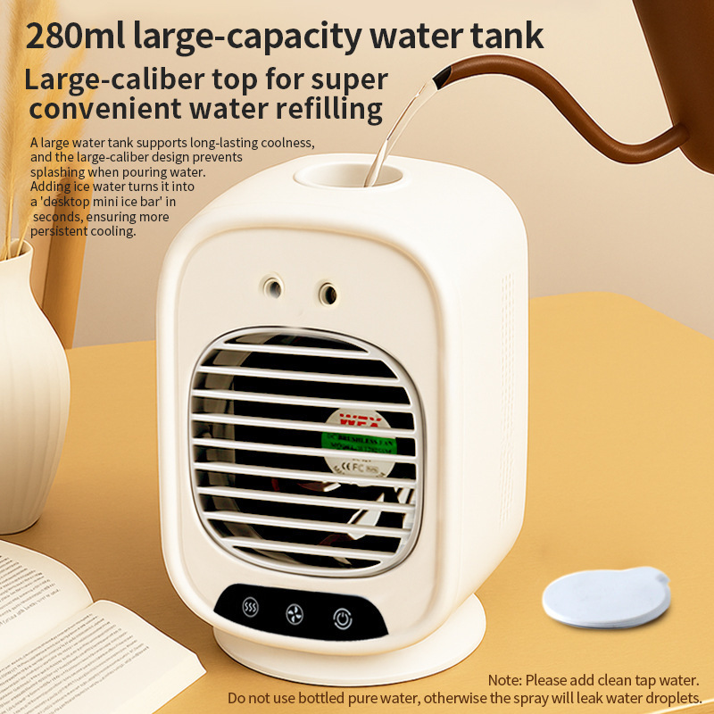 Car-mounted Portable Mini Air Conditioner Spray Fan, Office Desk‑top USB‑charged Compact Cooler For Dormitories_voghion.com