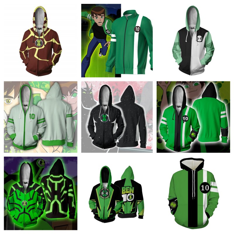 American Classic Animation Alien Hero Tian Xiaoban Ben10 Series 3D Sweatshirt Cosplay Anime Hoodie