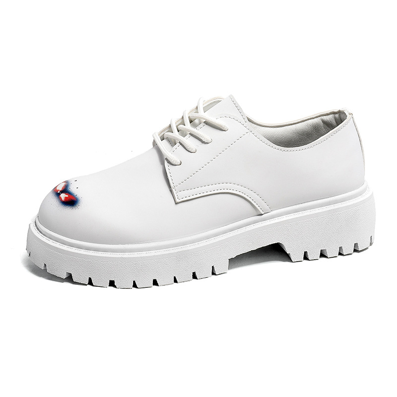 Zapatos de cuero para hombre, tendencia japonesa, alto valor, todo fósforo, zapatos derby de cabeza grande de París, zapatos casuales británicos de otoño para hombres