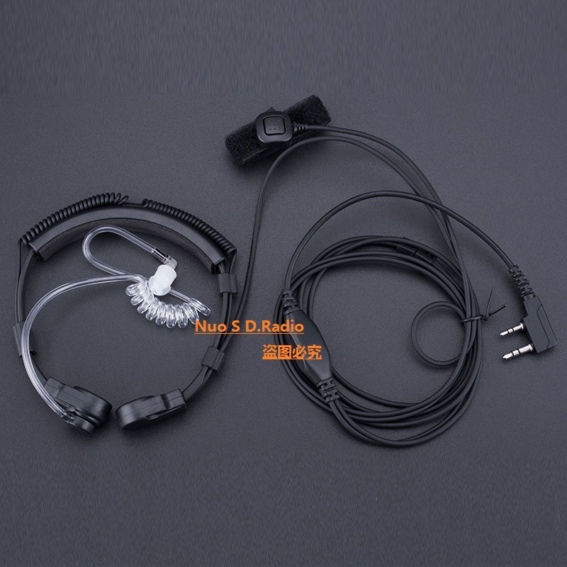 对讲机喉震耳机 可伸缩 喉控空气导管耳麦通用M/K头 车友骑行通用