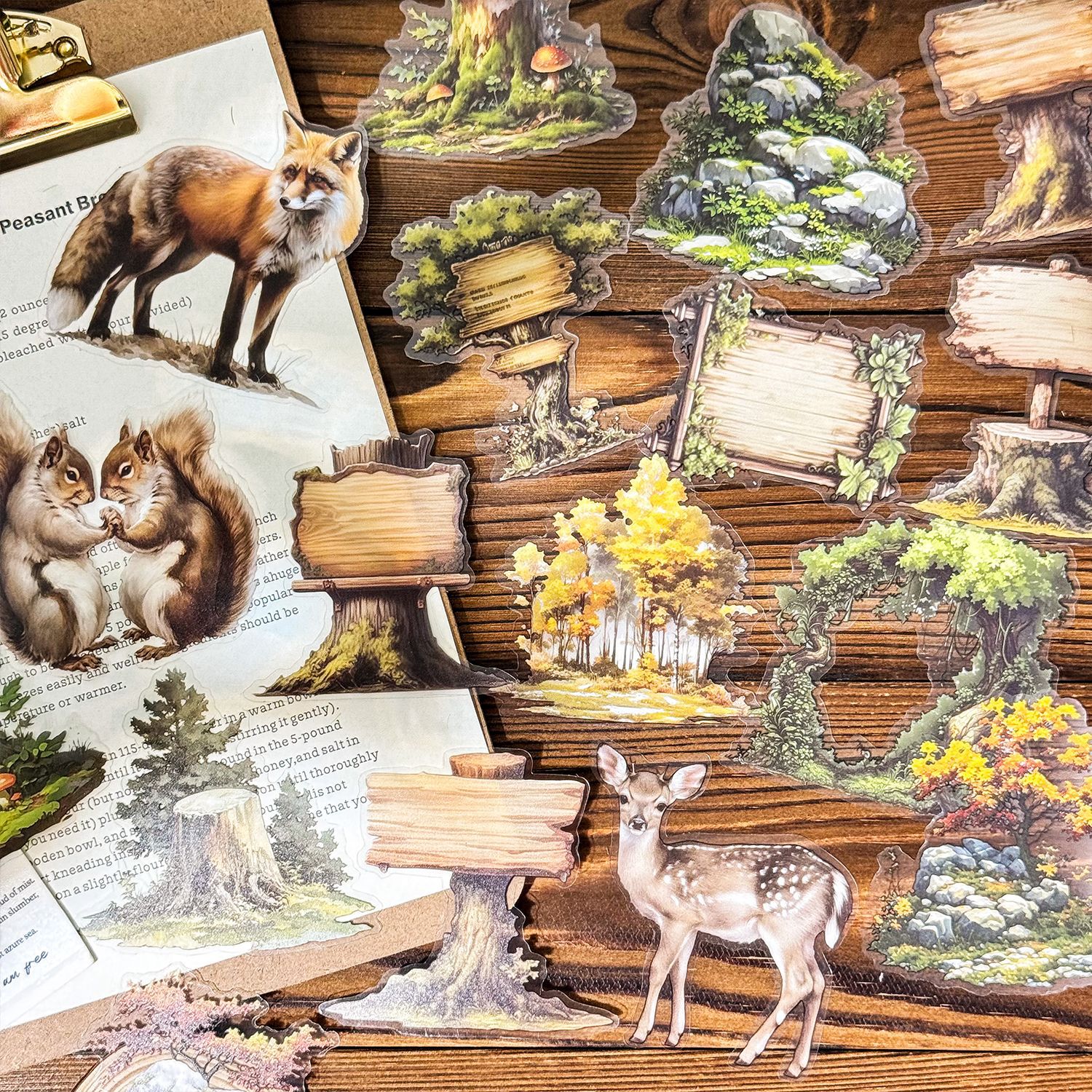 Green Field Secret Realm transparente a prueba de agua Pet Pack Pack Pestaña de diario de bricolaje Etiqueta engomada de decoración de cuentas de mano de bosque transfronterizo