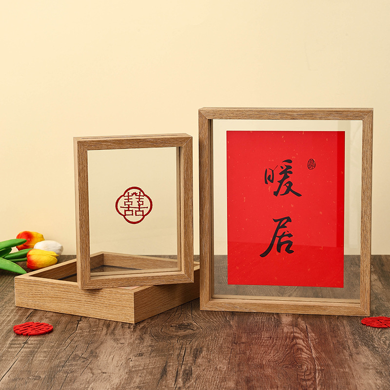 Transparent Photo Frame Leaves Photo Frame Table Plant Specimen Frame Dried Flowers Leaves DIY Stereo Double-Sided Photo Frame Glass