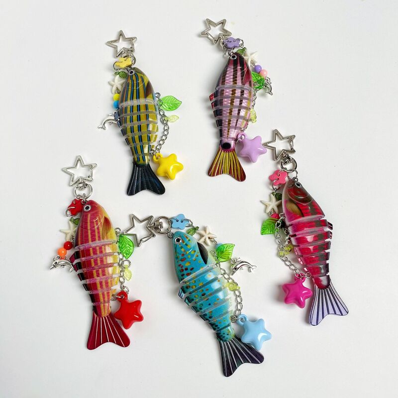 Tropical Fish Fish Keychain Bionic Fish Bait Keychain Marine Multi-Section Fish Lure Bag Pendant Tropical Fish Fish Keychain Bionic Fish Bait Keychain Marine Multi-Section Fish Lure Bag Pendant
