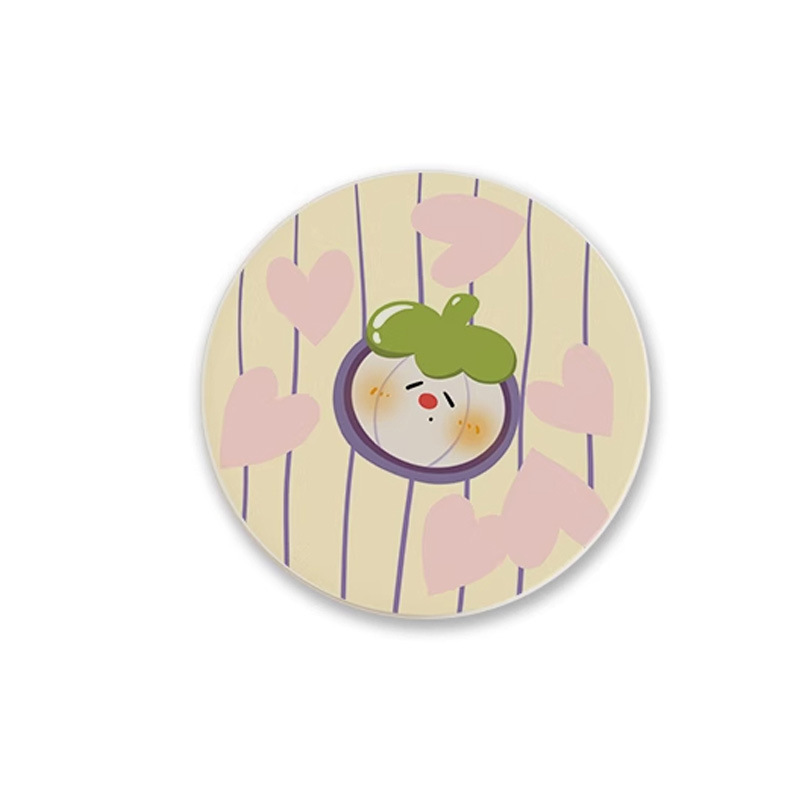 Posavasos de café de oficina de dibujos animados, posavasos de escritorio, posavasos de agua redondos, almohadillas absorbentes de agua de barro de diatomeas, encimera de secado rápido