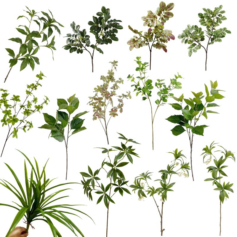 Highly Realistic Artificial Green Plants, Mulberry Leaves, Banyan Trees, Money Leaves, Ornamental Plants, Forest-Style Decorative Flower Arrangements, Leaf Materials for Display