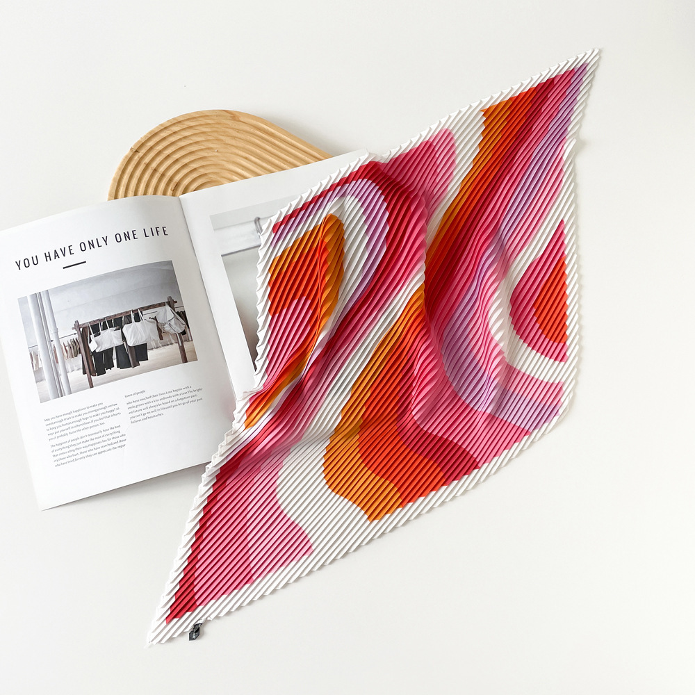 Women's Fairy Style Solid Color Satin Printing Silk Scarf display picture 4