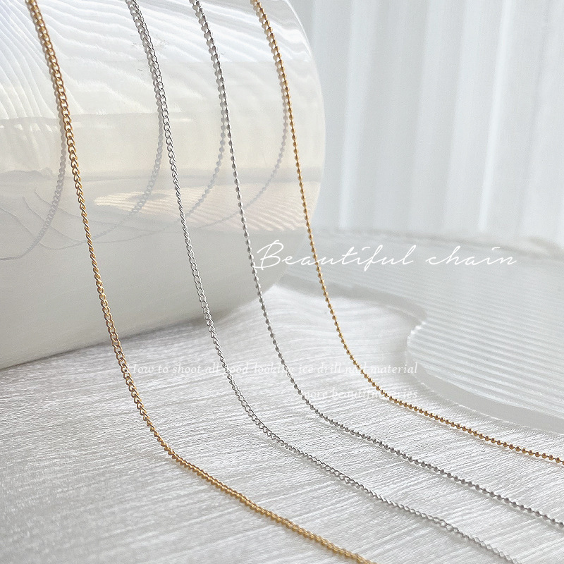 Japanese nail art ultra-fine gold and silver plating flat ring buckle chain nail art round bead chain diy jewelry Japanese nail art ultra-fine gold and silver plating flat ring buckle chain nail art round bead chain diy jewelry