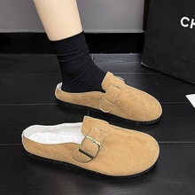 复古勃肯鞋女2025年秋季新款厚底不累脚半拖鞋外穿无后跟软木鞋女