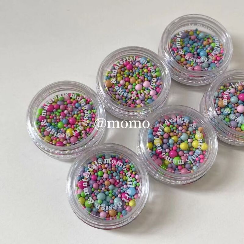 MOMO NAIL Pop Art Color Matching Multi-Specification Color Plated Steel Beads Nail Beads Jewelry