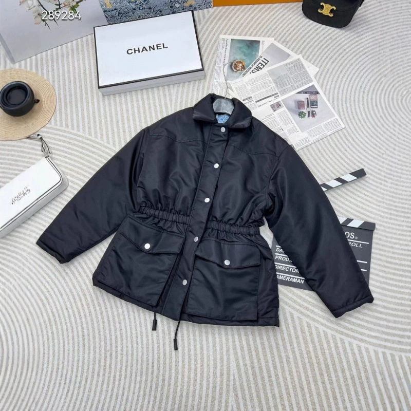 潮牌25ss秋冬新款时髦三角包收腰中长款面包服立领设计时髦又帅气