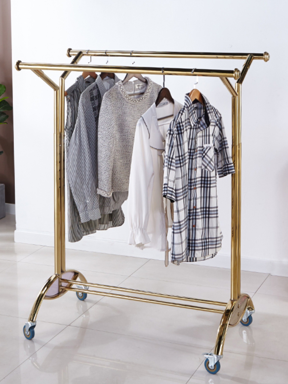 대형 라운드 튜브 평행 바 티타늄 골드