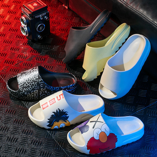 Internet celebrity printed EVA sandals, summer sandals, coconut slippers, thick-soled non-slip outerwear, couple beach sandals