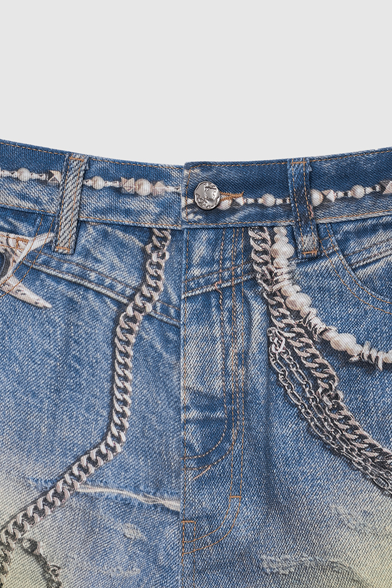 Herren Jeans Gerade Und Weit Geschnitten Digital Bedruckt_voghion.com