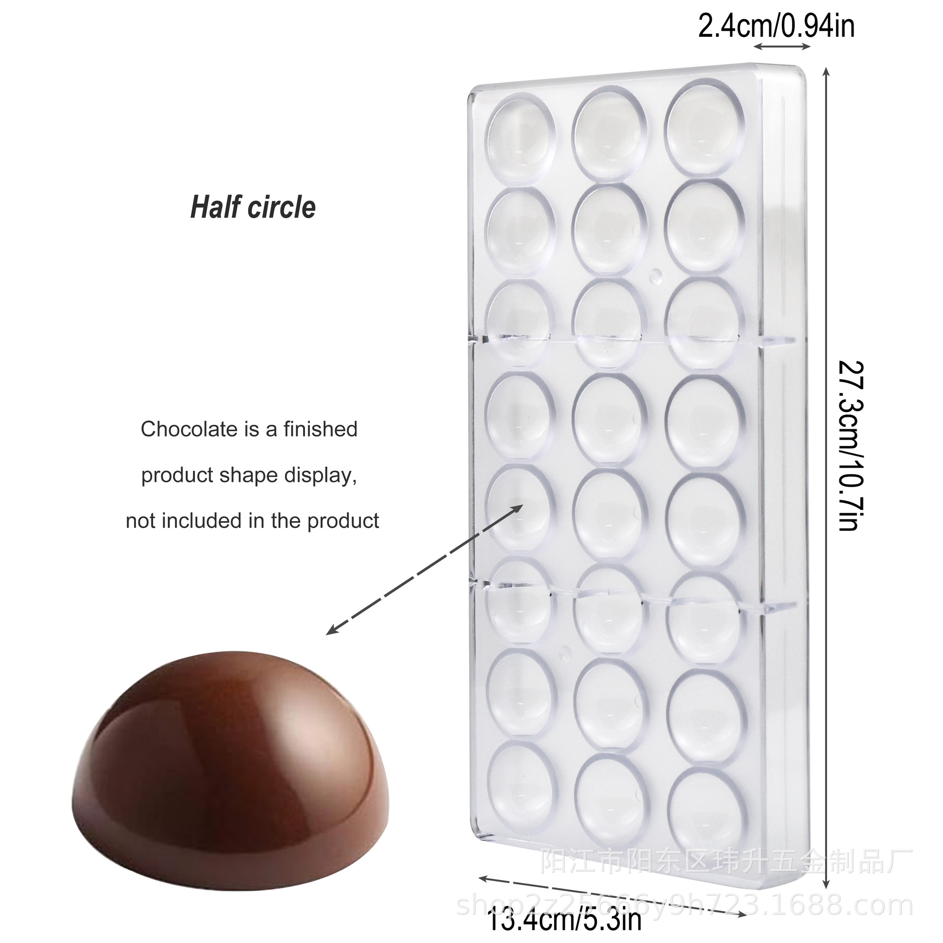 Molde de chocolate transparente duro, molde de caramelo de policarbonato de plástico, forma de huevo en forma de corazón, etc.