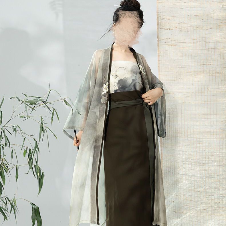New Song Style Chinese Style Hanfu Female Changgan Temple Rotation Dress New Chinese Style Ancient Style Suit Daily Super Immortal Zen Style Ancient Costume