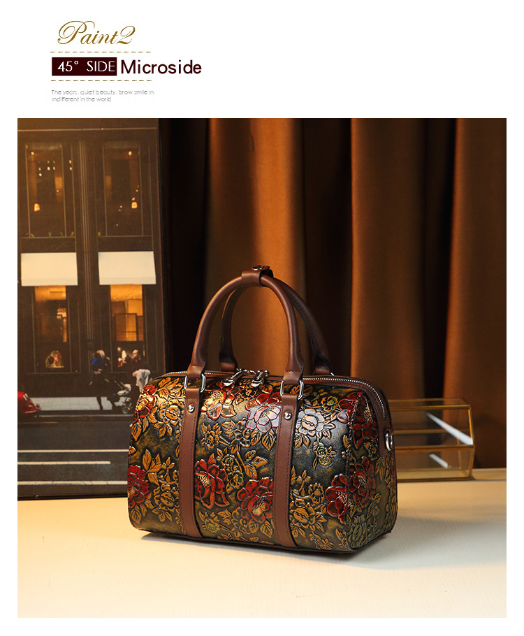 Elegant Retro Embossed Shoulder Bag For Women Large Capacity_voghion.com