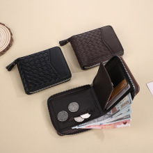 跨境新款男士钱包大容量多卡位亚马逊热销短款拉链钱包零钱收纳包