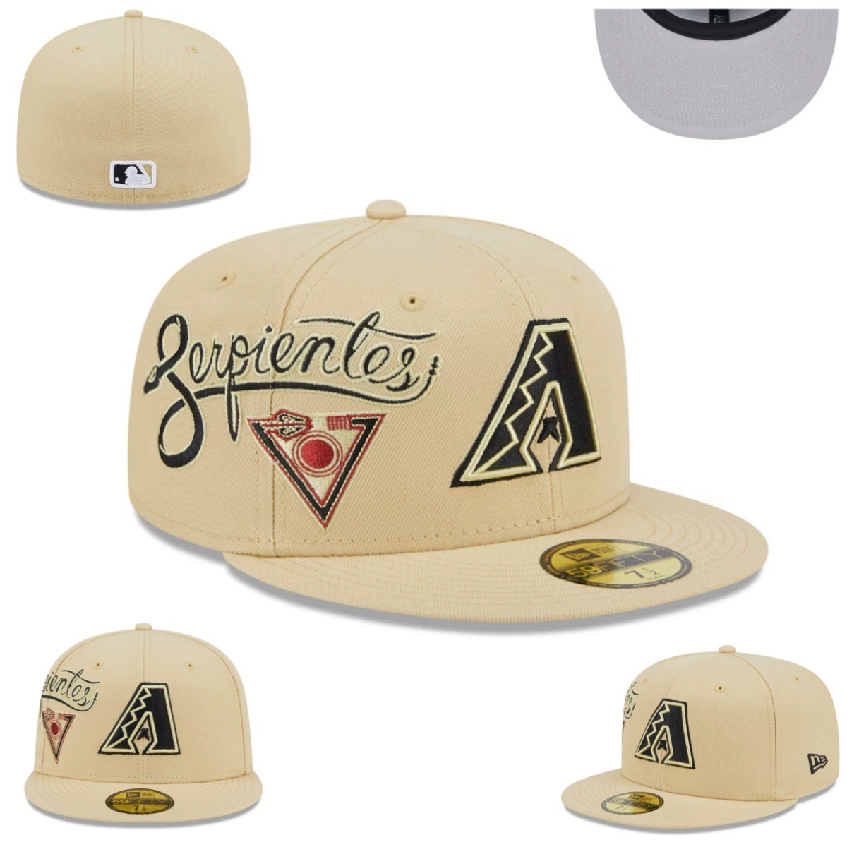 Формированная бейсболка размера Arizona Diamondbacks с одной стороны вышивкой, закрытая кепка, солнцезащита, козырек