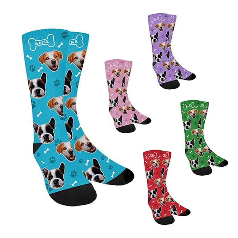 Fixed 360 printed socks digital printing cross-border for mother's day father's day Christmas animal dog pattern