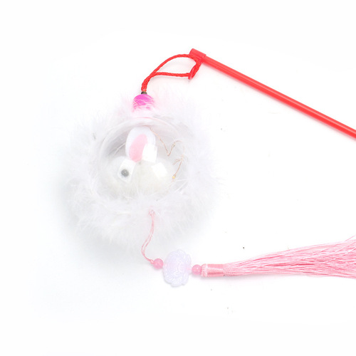 New Year and Spring Festival Lanterns Bobo Ball Rabbit Lantern Children's Portable Luminous Kindergarten New Year Lantern Festival Jade Rabbit Lantern