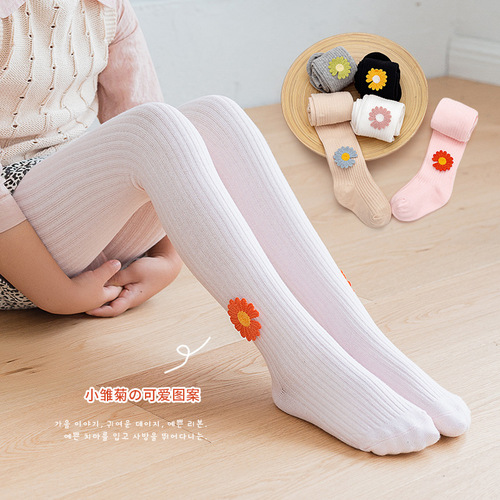 Children's leggings Baby Princess vertical striped pantyhose Korean version solid color children's socks infant pantyhose
