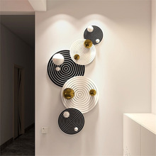 北欧装饰画酒店立体画走廊壁画轻奢玄关挂画时尚组合极简黑白浮雕