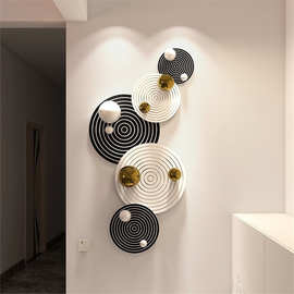 北欧装饰画酒店立体画走廊壁画轻奢玄关挂画时尚组合极简黑白浮雕