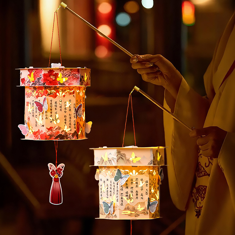 中秋节儿童古风手提灯笼拍照氛围感发光国风宫灯汉服古装写真道具|undefined