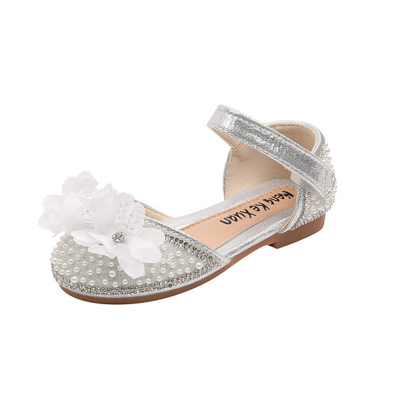 2024 Spring and Autumn New Lady baby girl girl princess diamond shoes leather shoes dance performance shoes