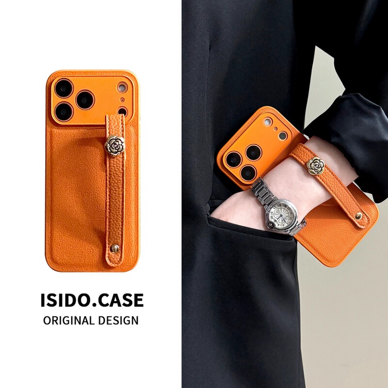 High-End Moon Pit Pattern Leather Strap Camellia Wristband Suitable for iPhone 7 Pro Max Phone Case 4 Apple 6 New