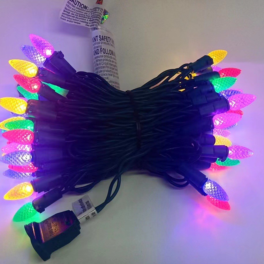 Fuente de la fábrica al aire libre LED UL588 certificado Amazon C3 fresa cabeza color Navidad luz decorativa cadena se puede establecer