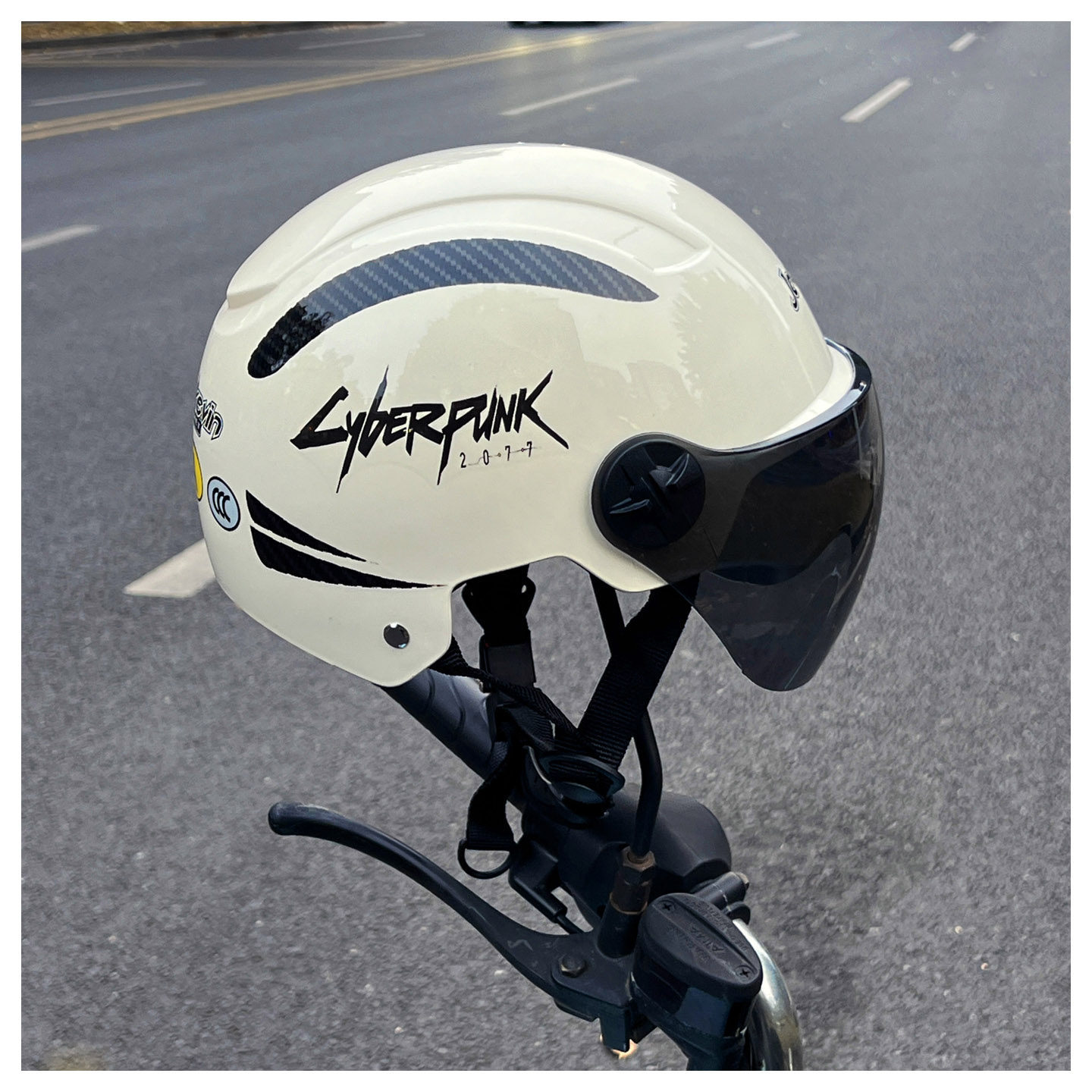 National Standard 3C Certified Electric Vehicle Safety Helmet Cyberpunk Electric Motorcycle Summer Sun Protection Helmet for Men and Women Couples