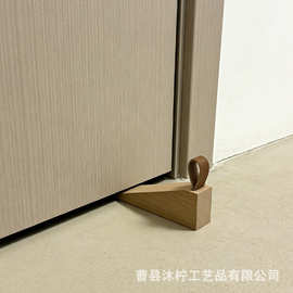 跨境木质阻门器家用卧室移动顶门器实木阻门塞加高门顶门塞挡门器