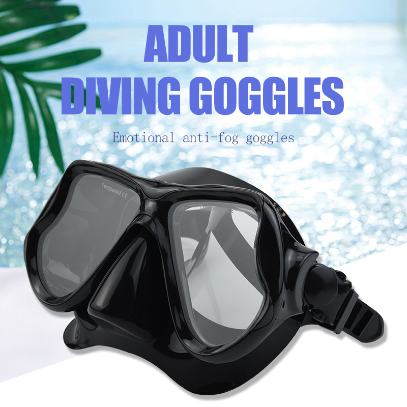 Transfronterizo nuevo adulto profesional integrado HD gafas de buceo ajuste cómodo ajustable máscara de vidrio templado