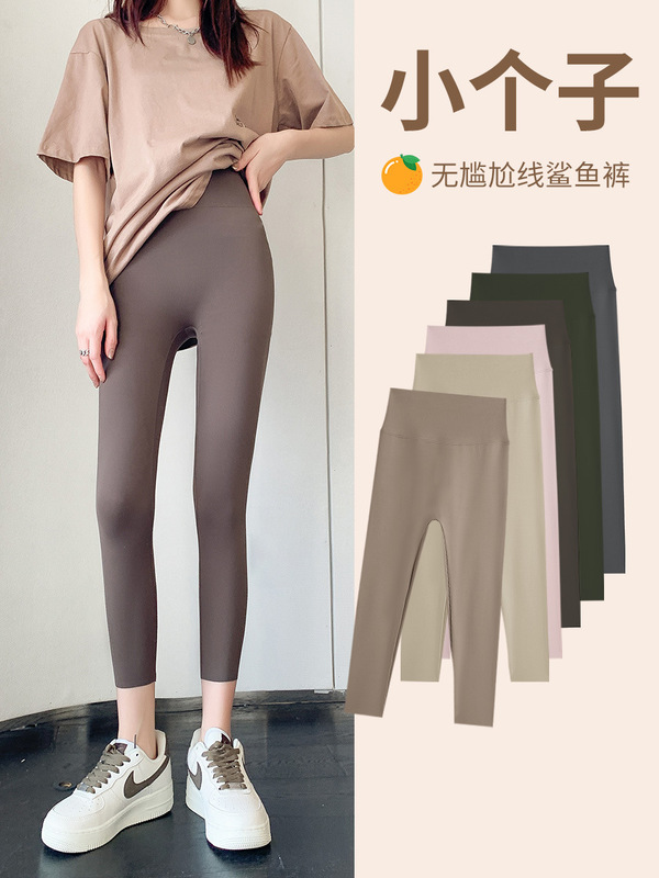 High-Waisted Petite Shark Pants for Women, Summer Thin Fitness Pilates Yoga Pants, Slimming Plus-Size Leggings