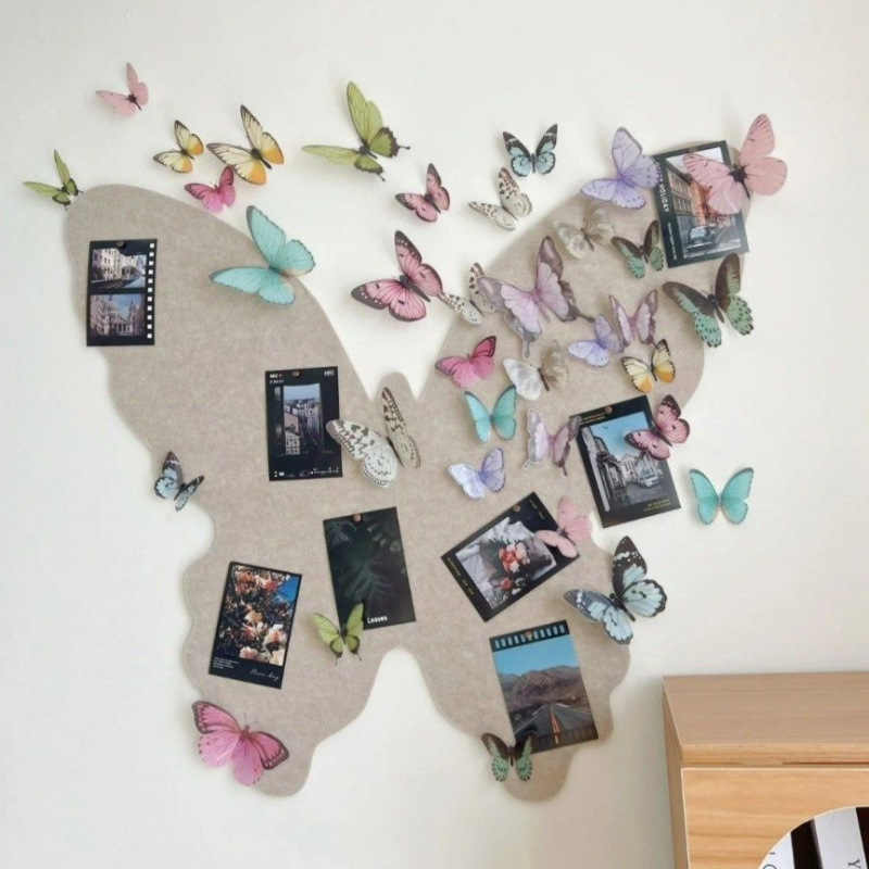 Ensemble de papillons français en feutrine - Décoration murale sans perçage pour chambre, entrée et salon_voghion.com