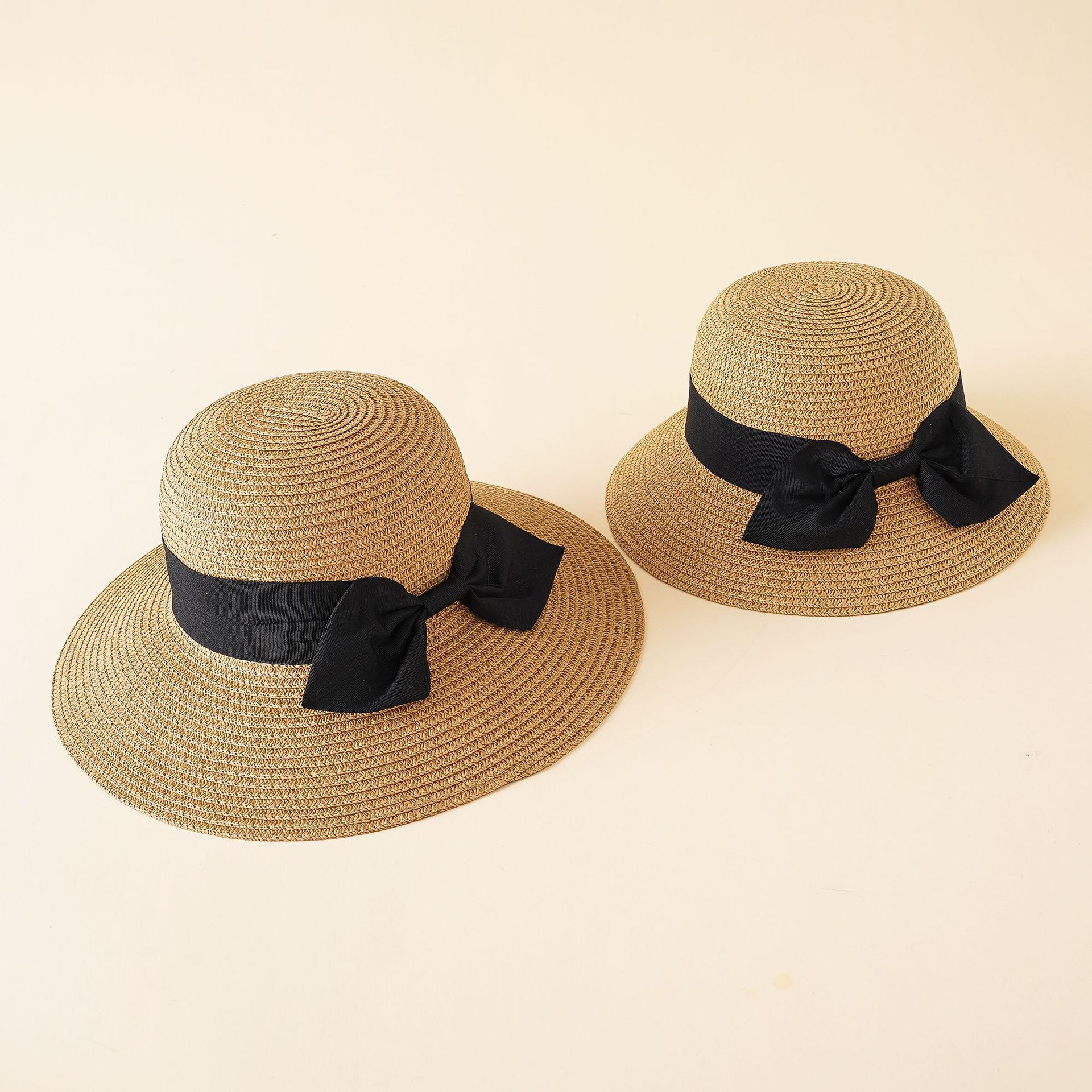 Sombrero de paja para niños verano padre-hijo sombrero para el sol sombrero de pescador madre e hija junto al mar playa sombrero bebé niña ala grande sombrero para el sol